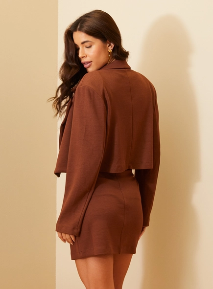 Blazer Feminino Cropped De Alfaiataria