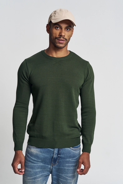 Suéter Slim Masculino Em Tricô