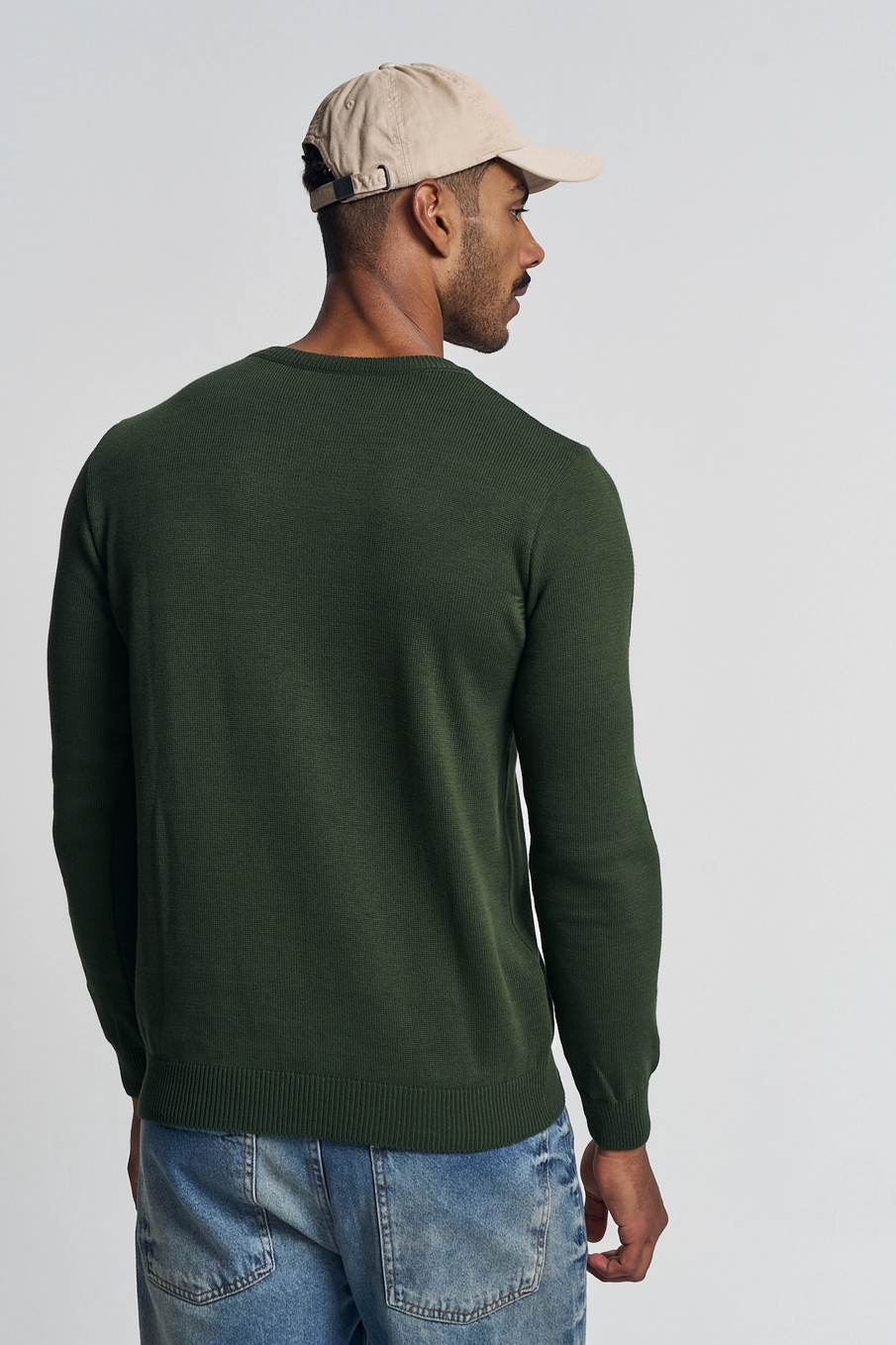 Suéter Slim Masculino Em Tricô Verde 3