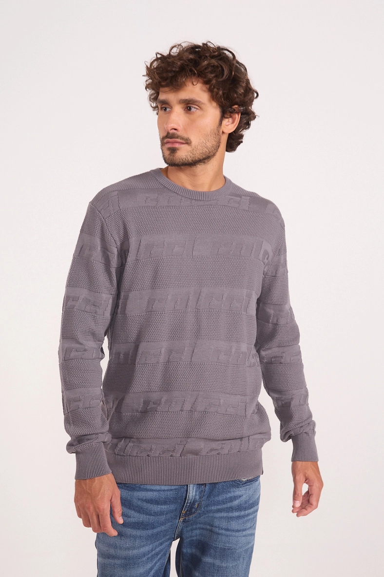 Suéter Em Tricô Jacquard Logo