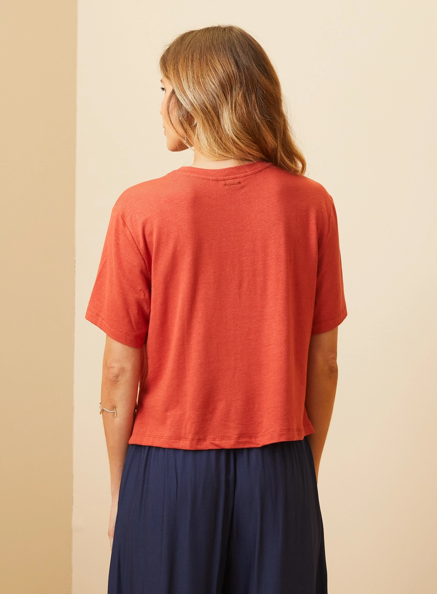 Camiseta Feminina Com Nó Frontal - Boy Fashion Vermelho 2