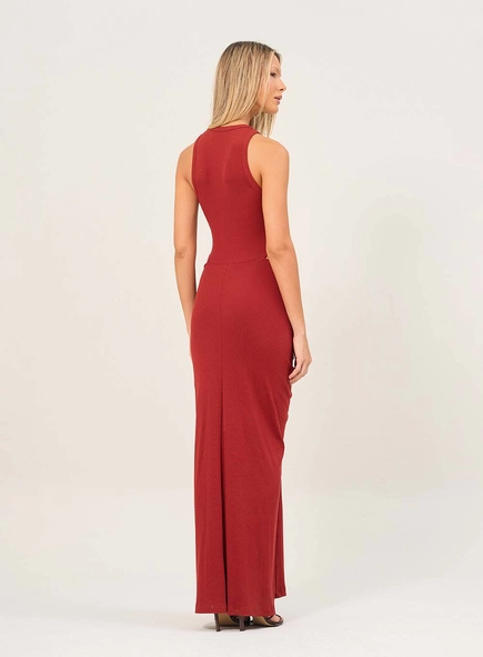 Vestido Longo Com Decote Nadador