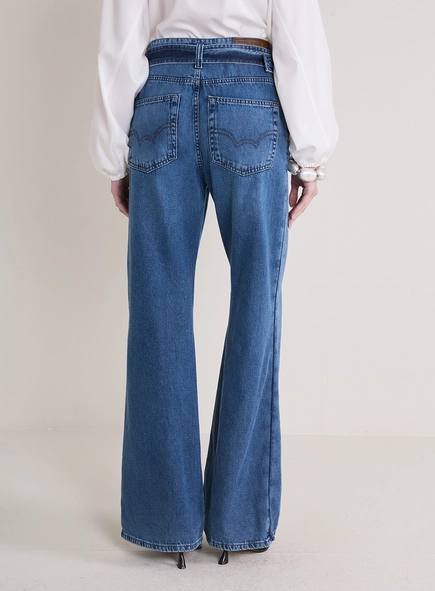 Calça Jeans New Com Cinto E Nervuras