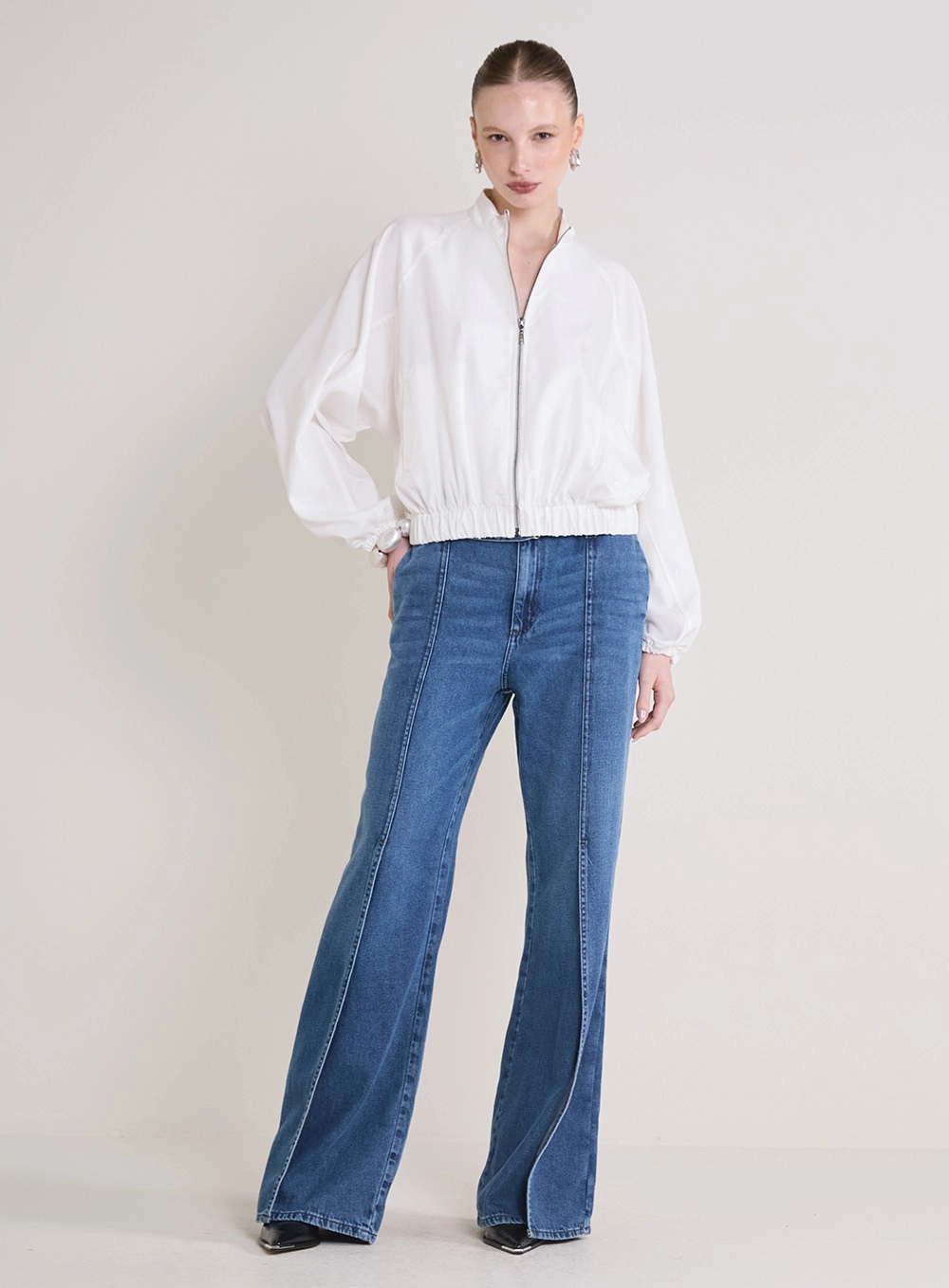 Calça Jeans New Com Cinto E Nervuras Índigo 1