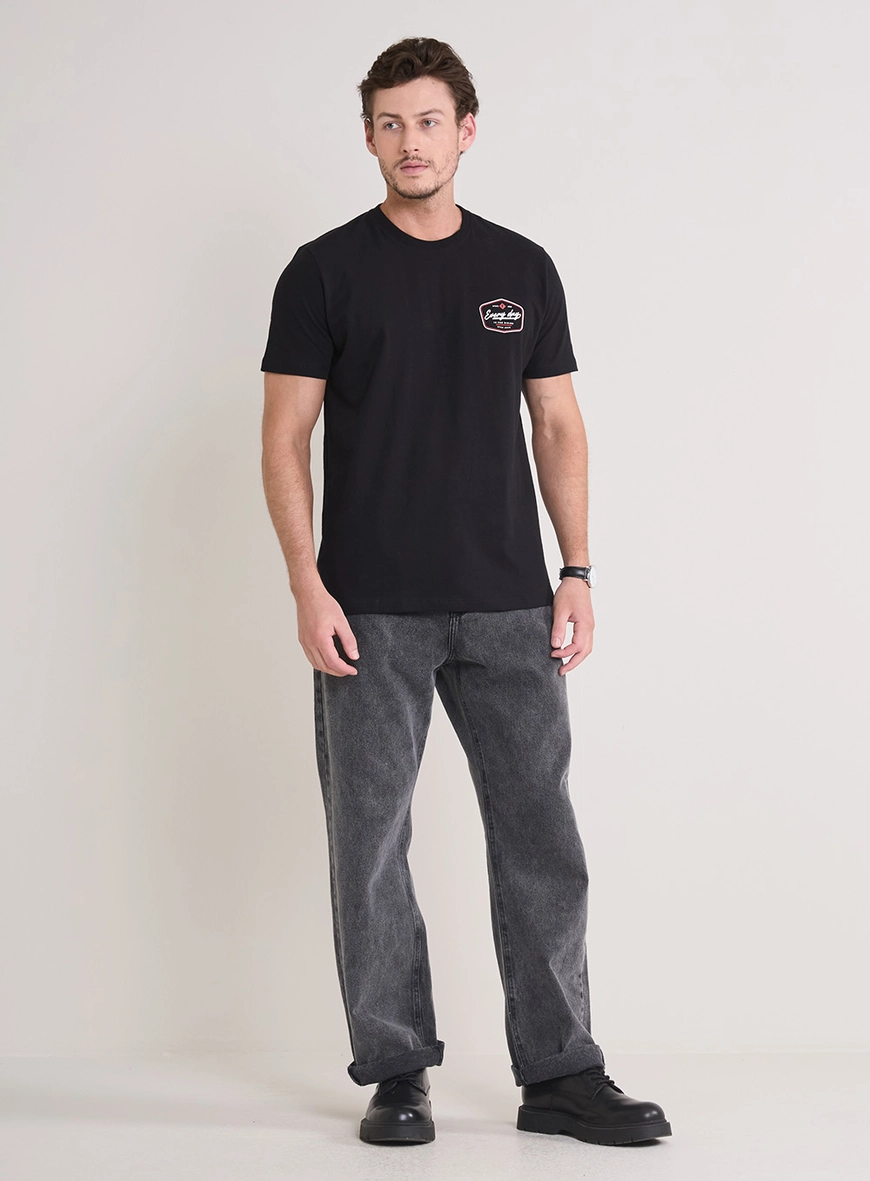 Camiseta Masculina New Slim Básica Preto