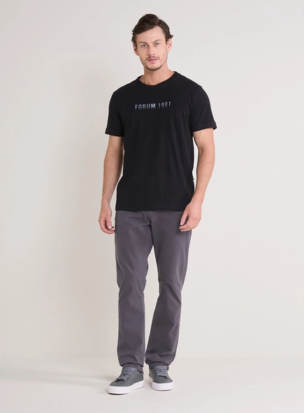 Camiseta Masculina New Slim Com Aplicação