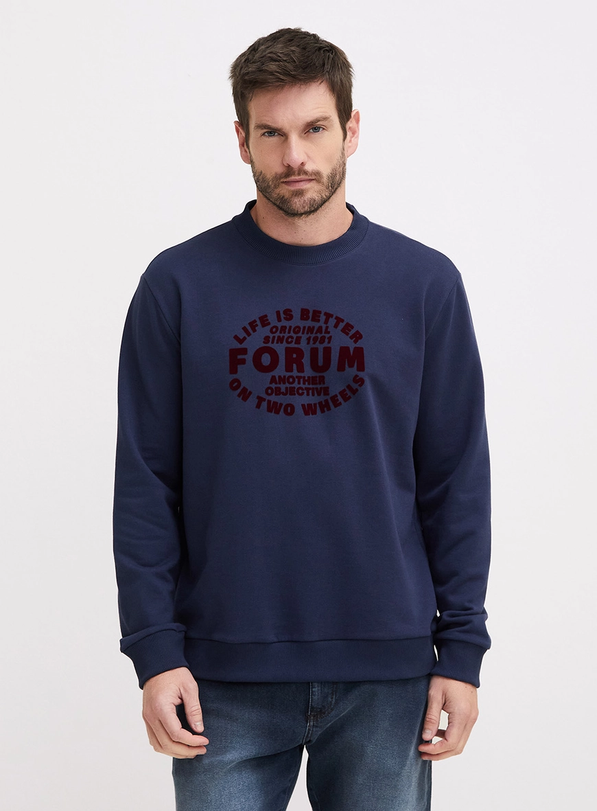 Blusão Moletom Masculino New Comfort Flocado Azul
