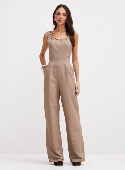 Macacão Pantalona Corset Com Detalhes