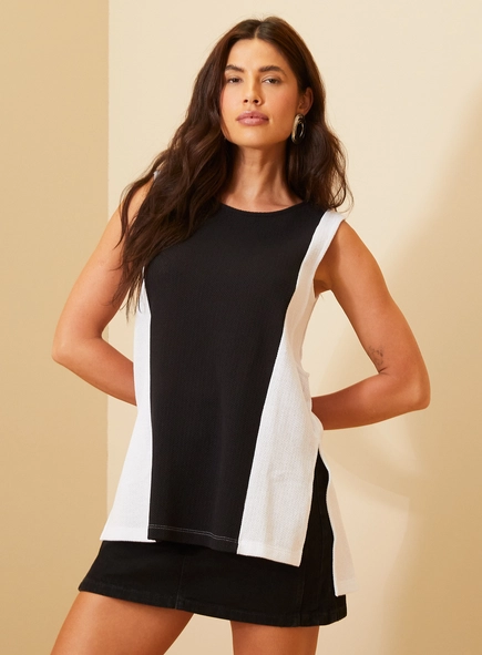 Regata Feminina Bicolor Texturizada - Comfort