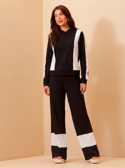 Blusão Feminino Bicolor Com Capuz - Comfort