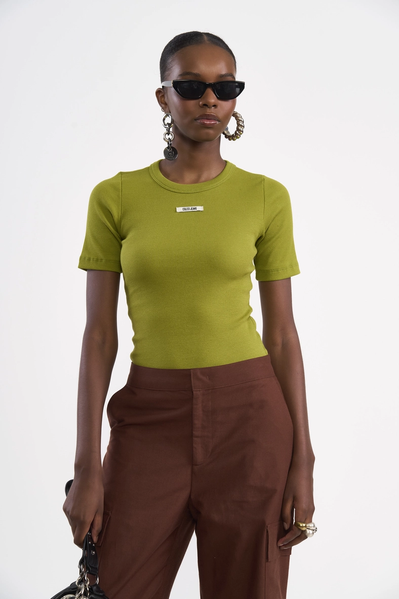 Blusa Manga Curta Canelada