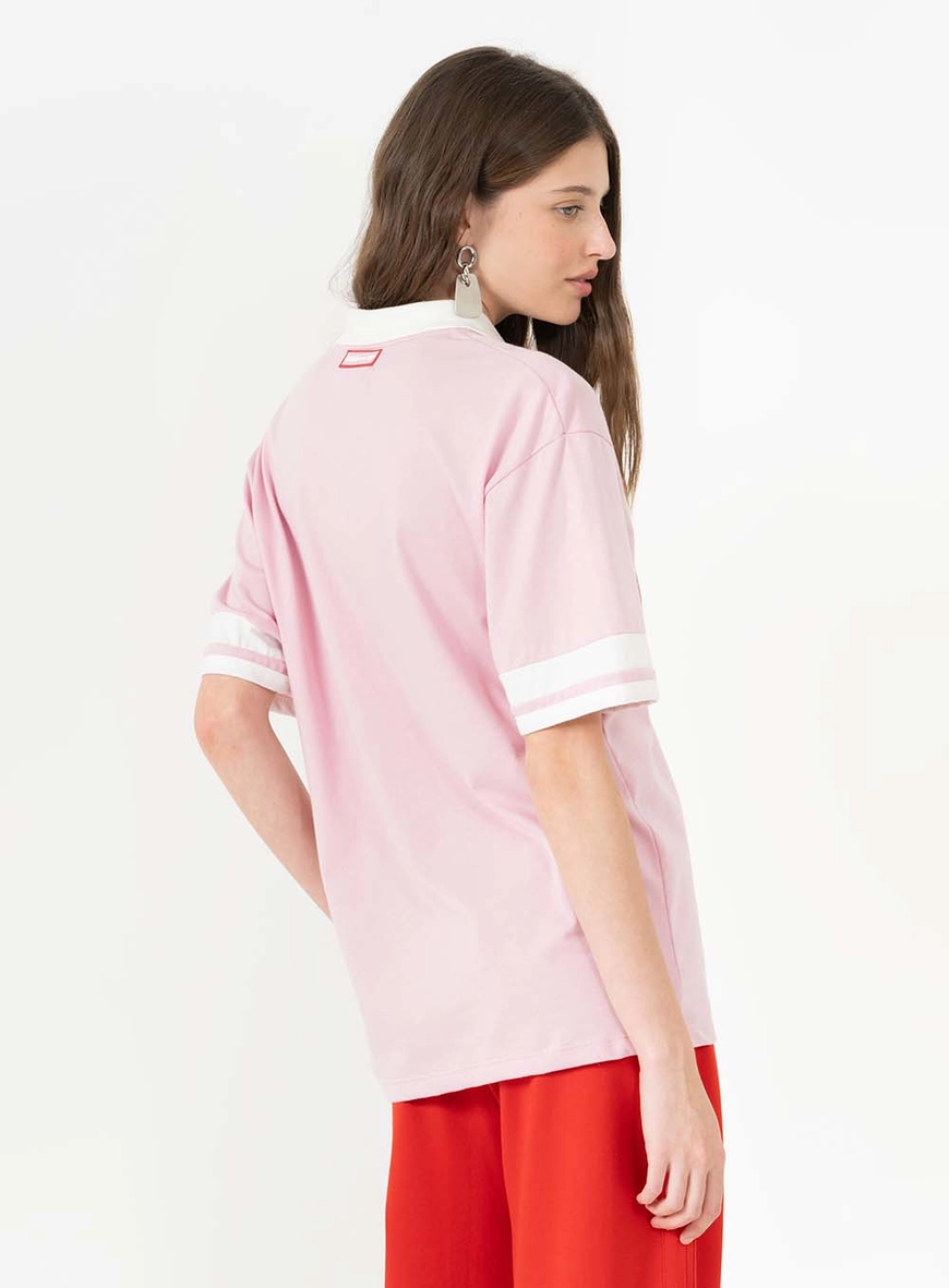 Polo Oversized Com Ombro Deslocado - Chupa Chups Rosa 2