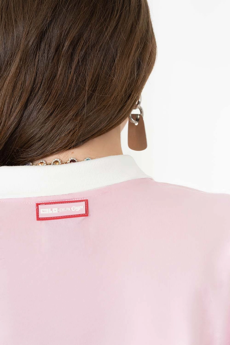 Polo Oversized Com Ombro Deslocado - Chupa Chups Rosa 3