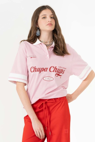 Polo Oversized Com Ombro Deslocado - Chupa Chups