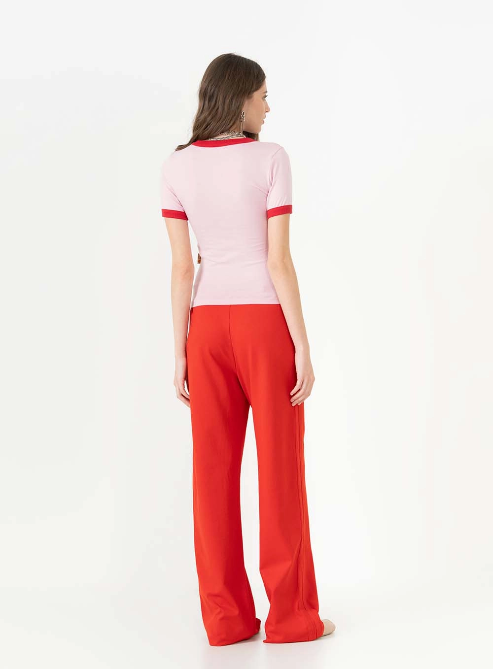 Camiseta Baby Look Duo Color Rosa 4