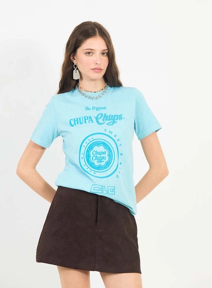 Camiseta Regular Estampada Com Aplicação