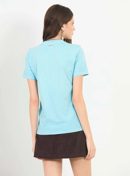 Camiseta Regular Estampada Com Aplicação