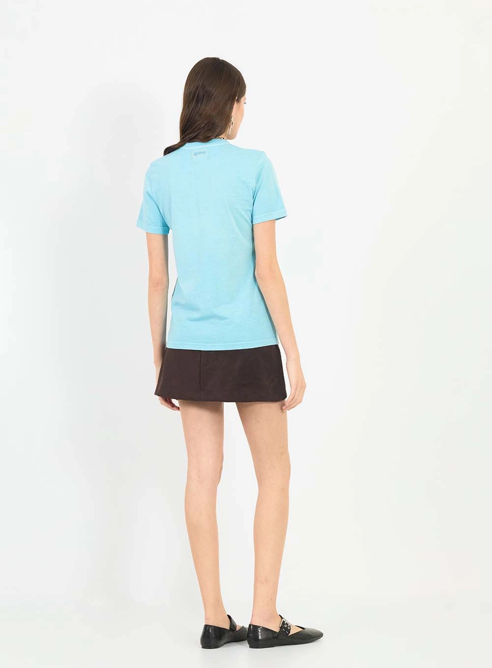 Camiseta Regular Estampada Com Aplicação Azul 5
