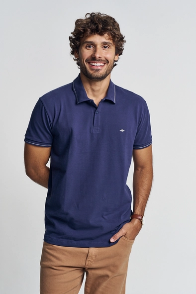 Polo Masculina Com Detalhes Contrastantes - New