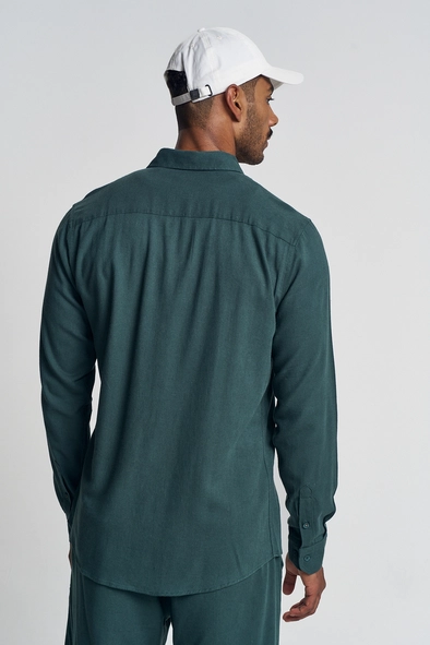 Camisa Masculina Com Linho - Casual