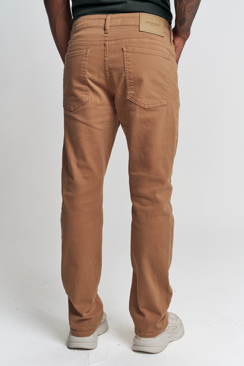 Calça Sarja Masculina Com Cintura Média - Leo Bege 3