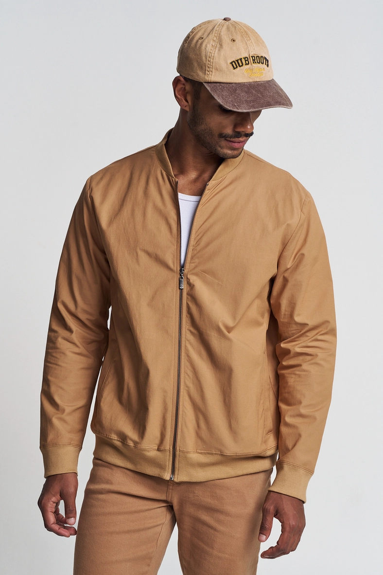 Jaqueta Masculina Com Gola Careca - Bomber Bege 1
