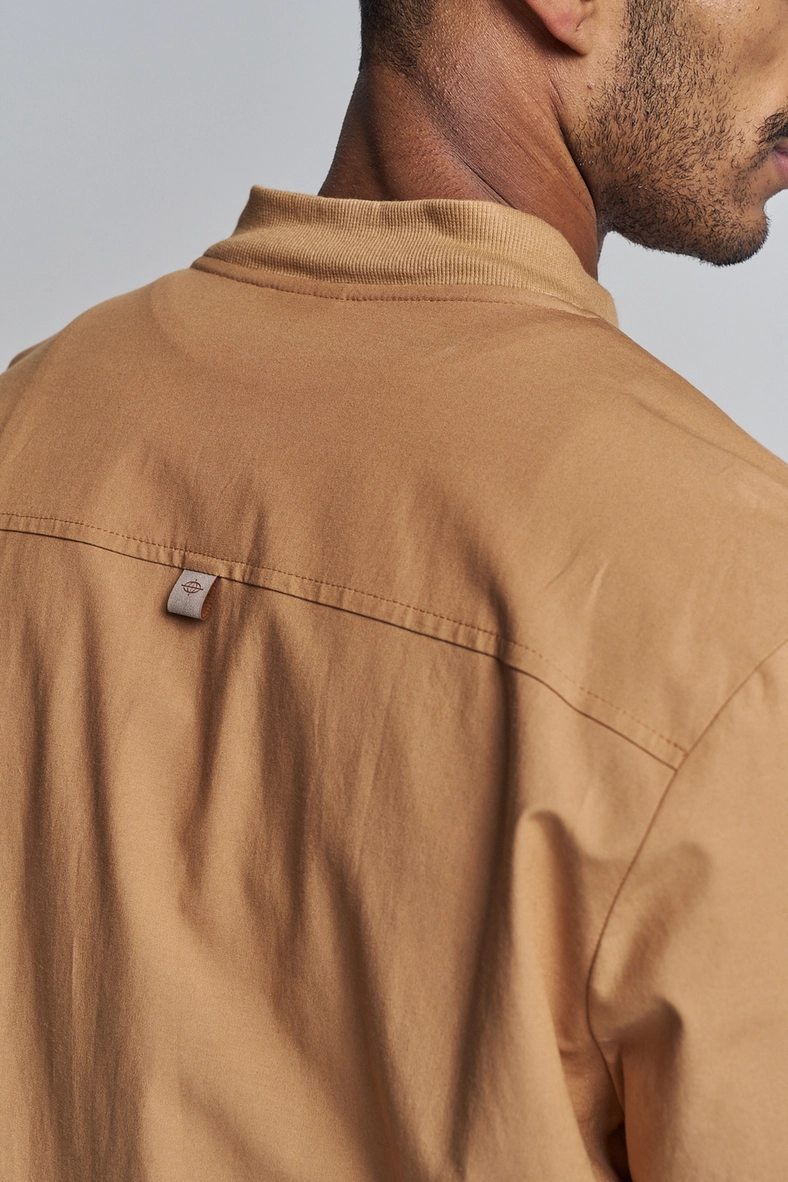 Jaqueta Masculina Com Gola Careca - Bomber Bege 4