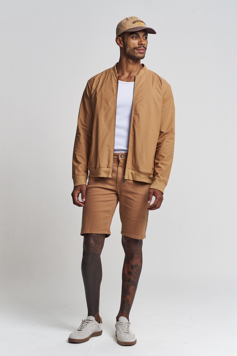 Jaqueta Masculina Com Gola Careca - Bomber Bege 4