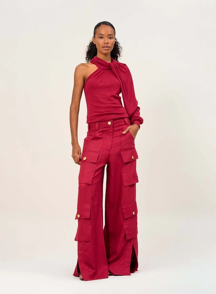 Calça Cargo Feminina Com Cintura Média