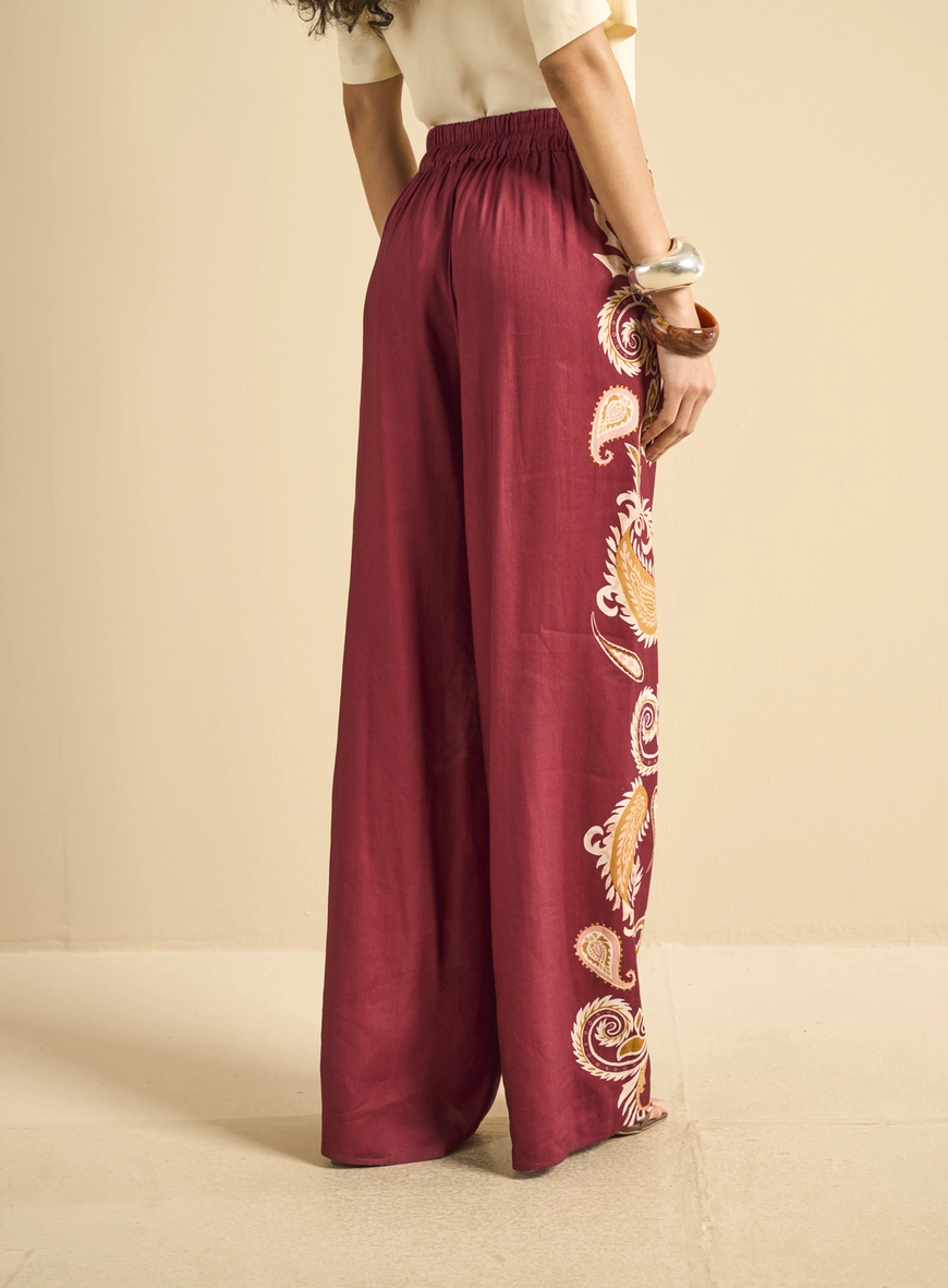 Calça Feminina Solta Paisley Estampados