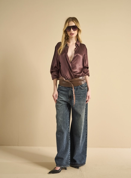 Camisa Feminina Quadrada Manga Longa