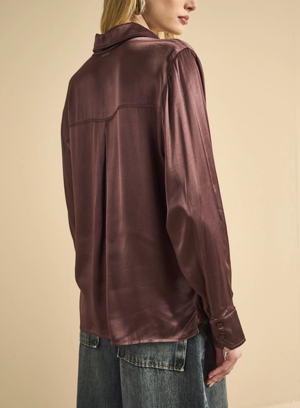 Camisa Feminina Quadrada Manga Longa