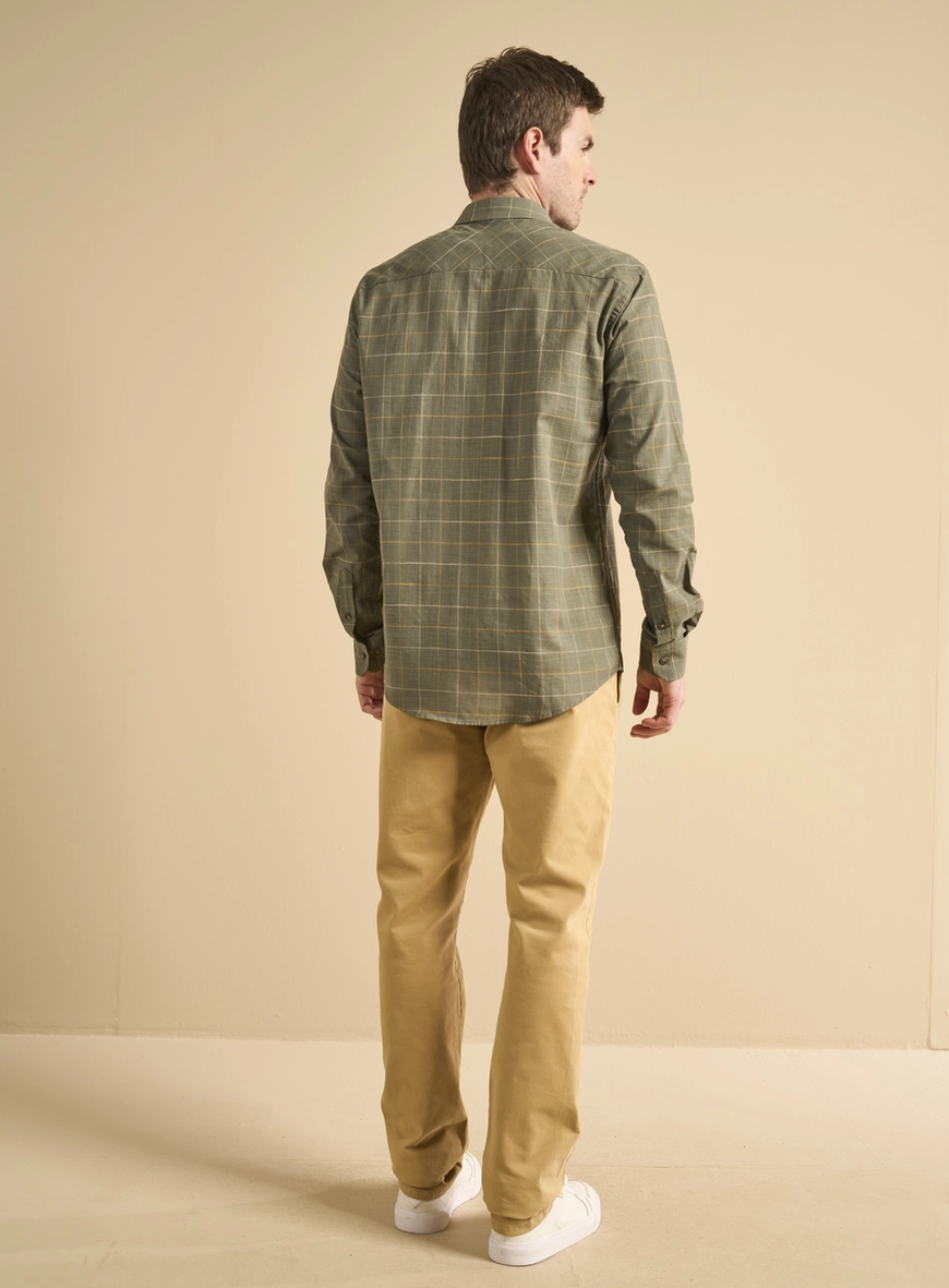 Camisa Masculina Relax Xadrez Verde