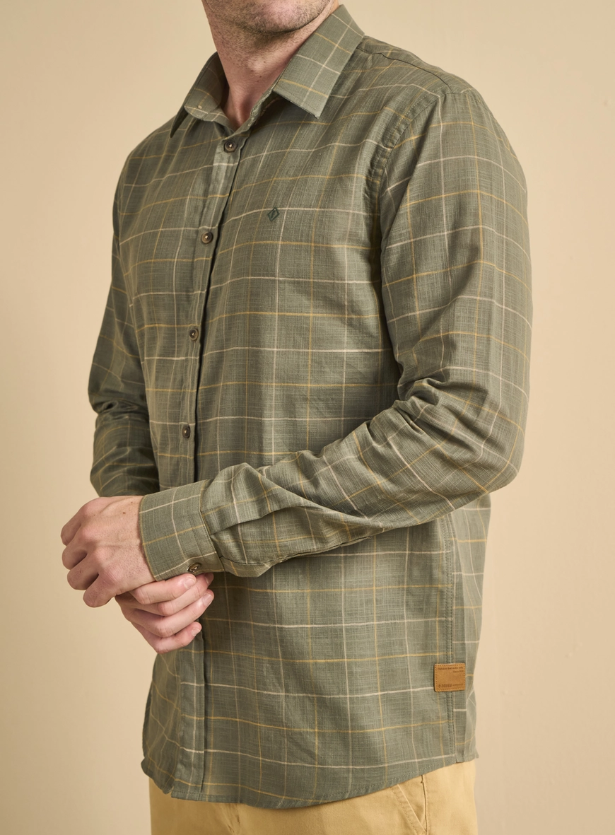 Camisa Masculina Relax Xadrez Verde