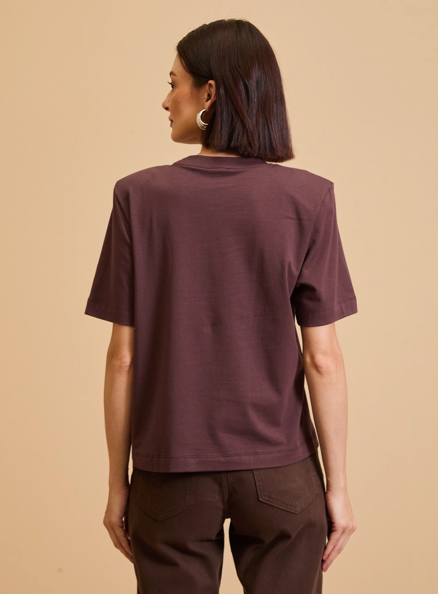 Camiseta Feminina Básica Marrom