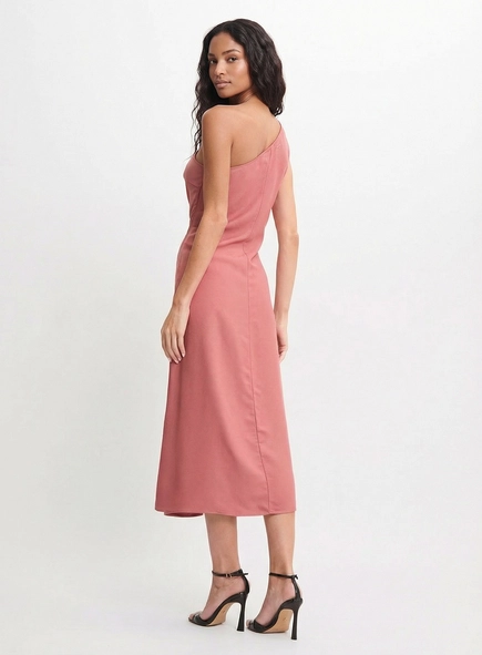 Vestido Midi Slim Um Ombro Só