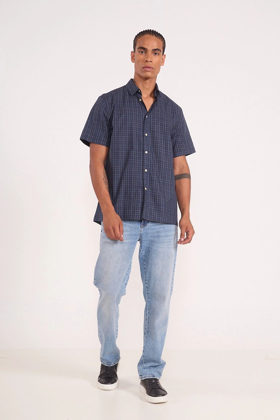 Camisa Manga Curta Urban Xadrez Estampados