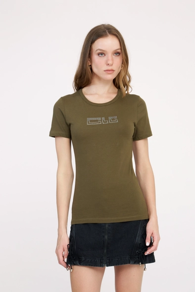 Camiseta Feminina Slim Com Aplicação