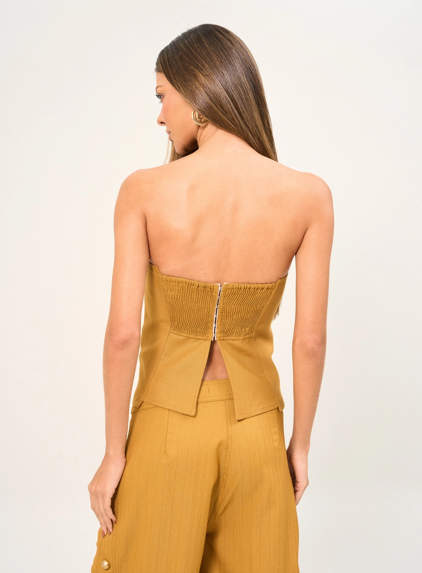 Blusa Tomara Que Caia Estruturada Amarelo 2