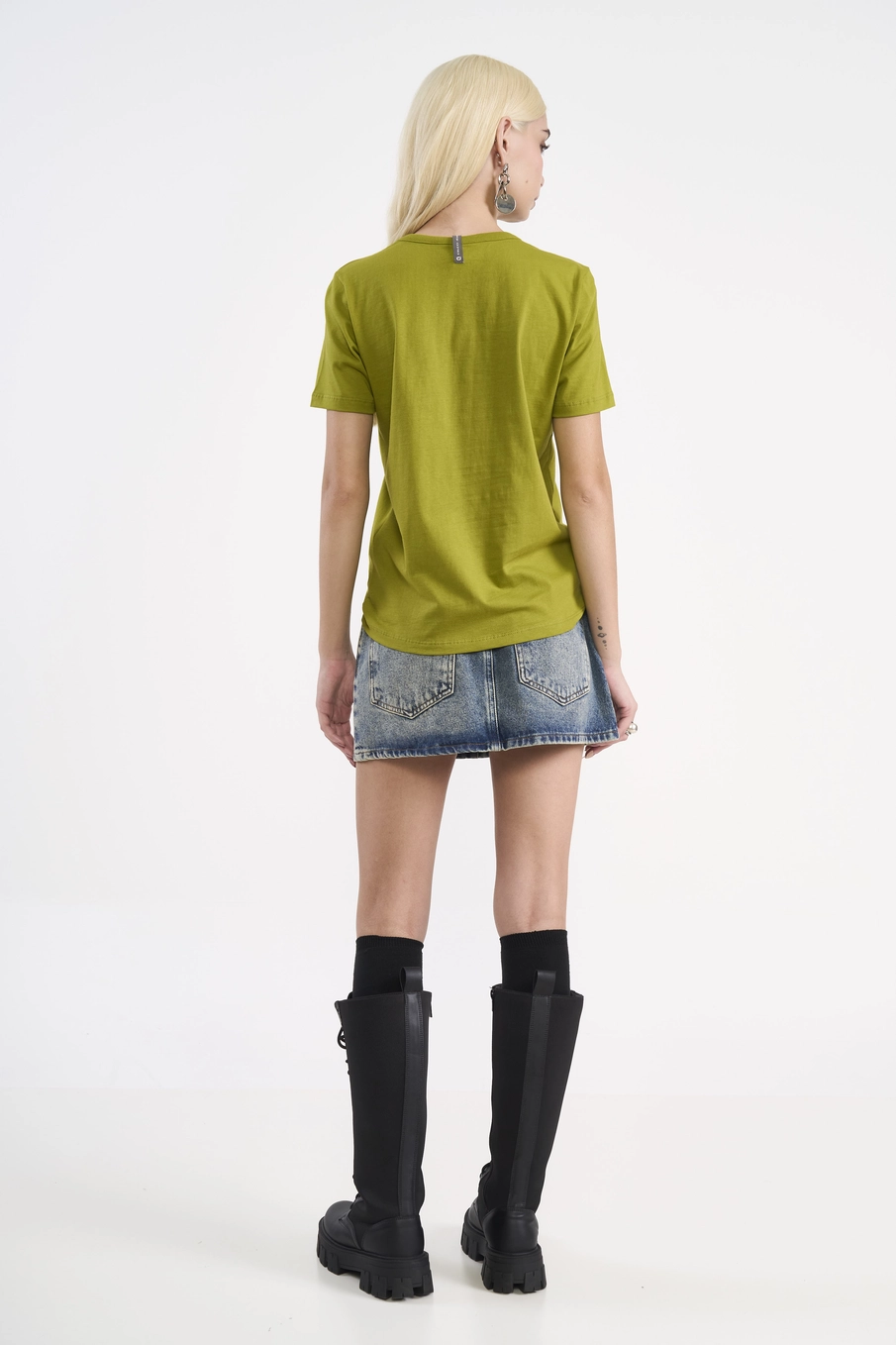 Camiseta De Algodão Com Logo Relevo Verde