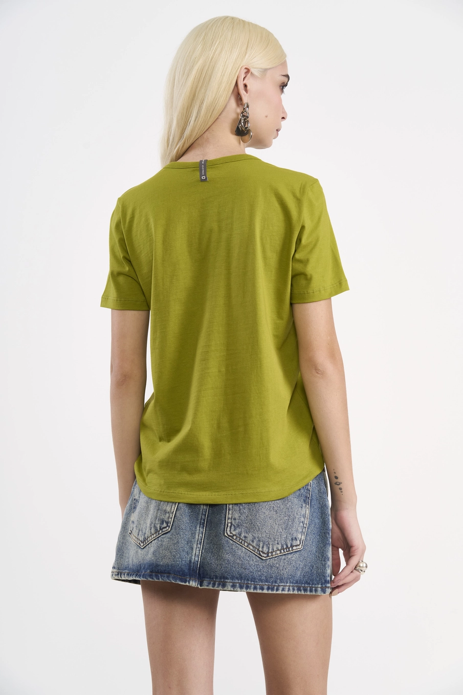 Camiseta De Algodão Com Logo Relevo Verde