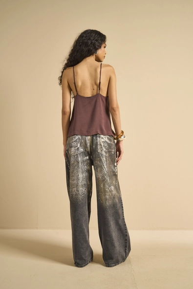Blusa Evasê Acetinada