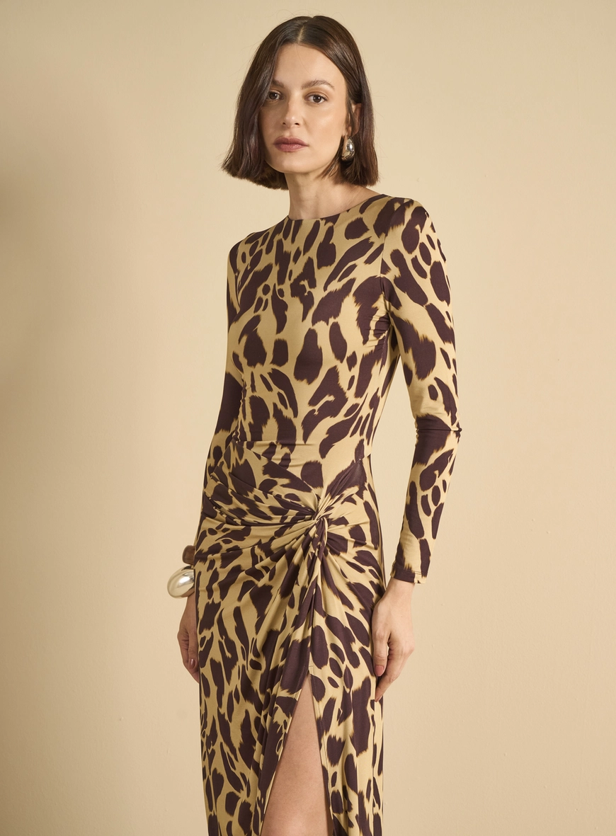 Vestido Midi Franzido - Selva Urbana Estampados