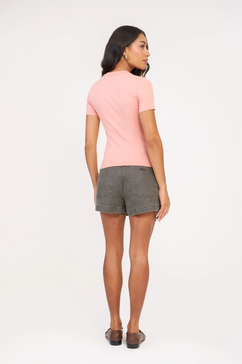 Camiseta Feminina Baby Look Básica Rosa 2