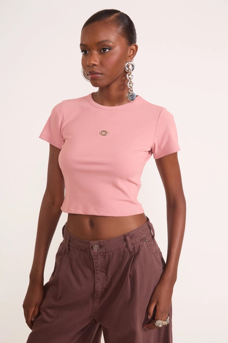 Blusa Cropped Ajustada Logomania