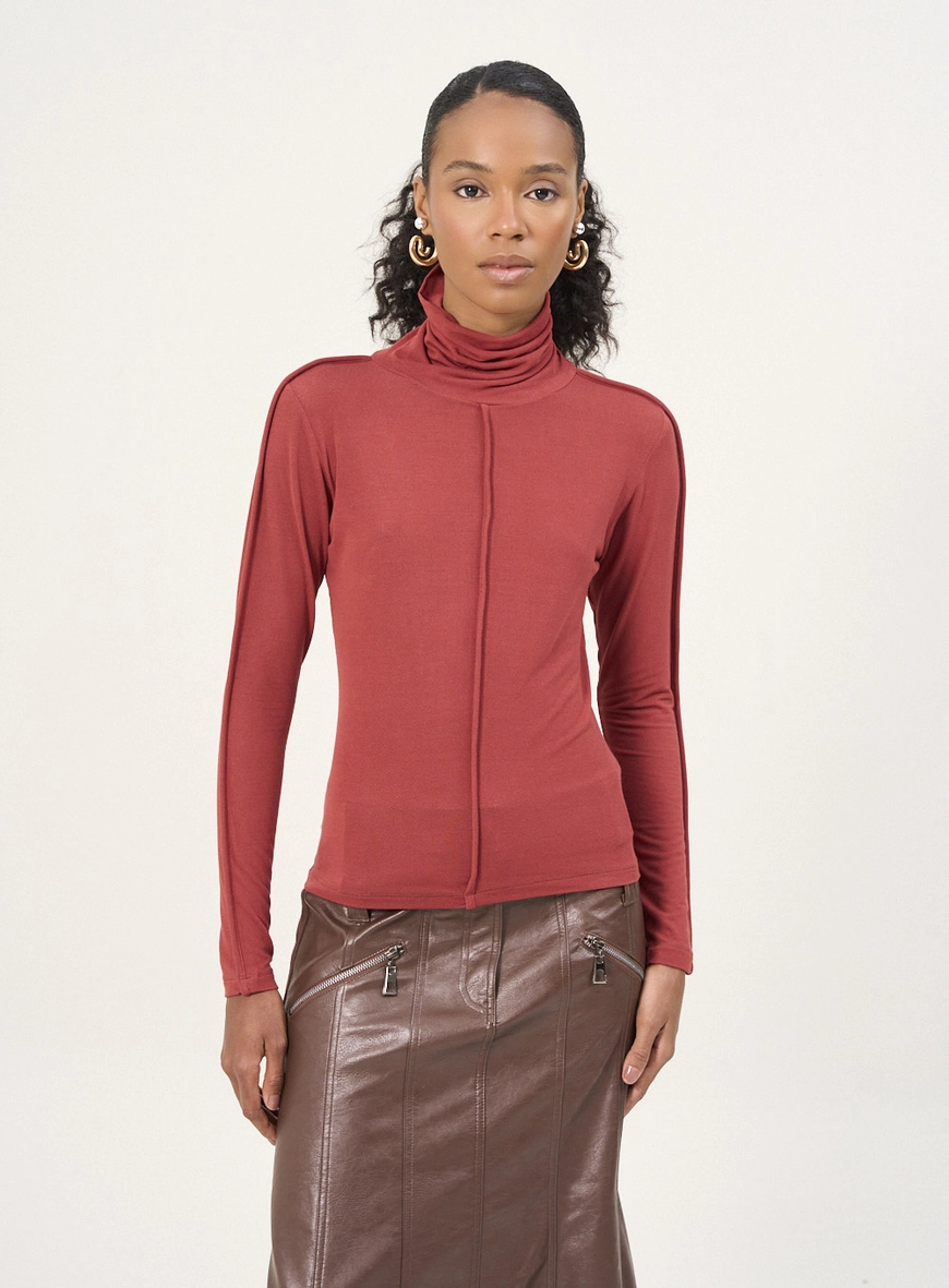 Blusa Feminina Gola Alta Vermelho 1