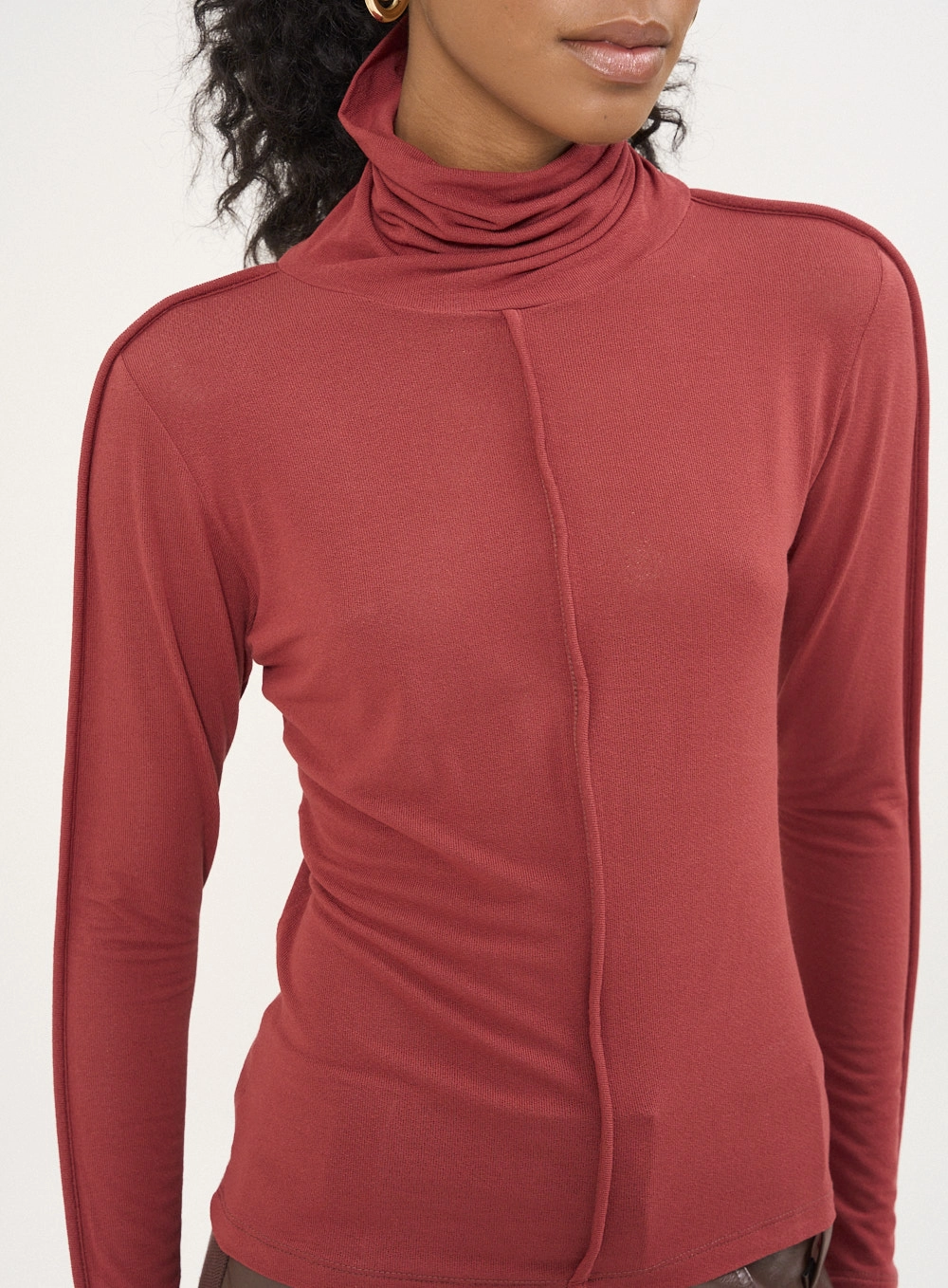 Blusa Feminina Gola Alta Vermelho 2