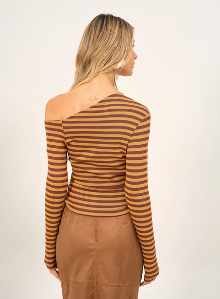 Blusa Listrada Ombro A Ombro