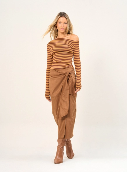 Blusa Listrada Ombro A Ombro