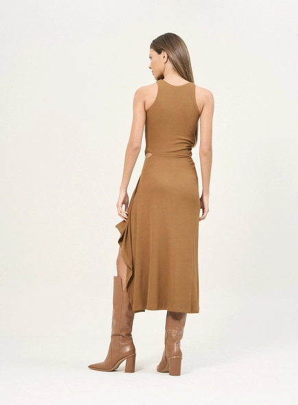 Vestido Feminino Com Abertura Lateral